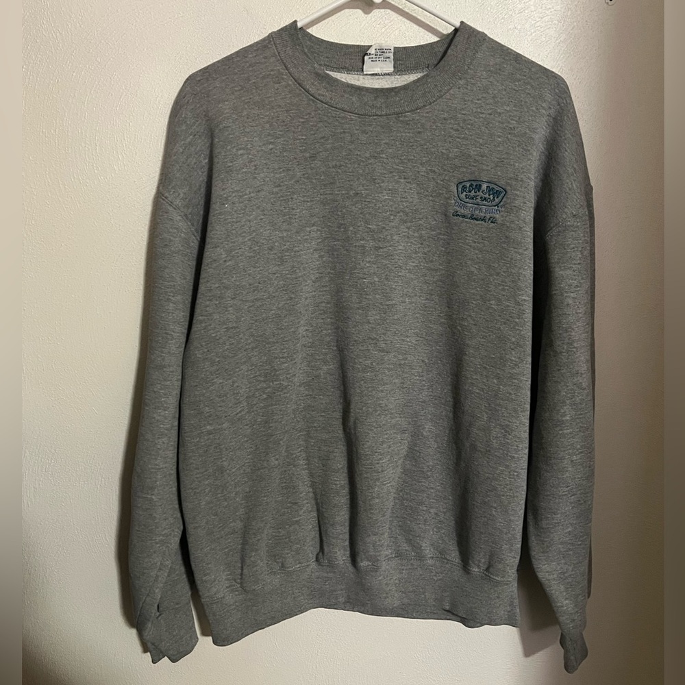 RON JON Surf Shop‎ Cocoa Beach FL Cotton Crewneck Sweatshirt Grey Women's Size L